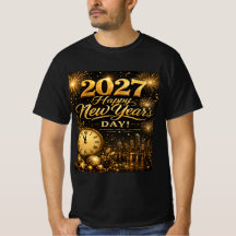 Gott nytt år 2027 | Lyxiga gyllene fyrverkerier