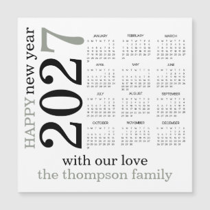 Gott Nytt År 2027 Sage Grön Vit Kalender