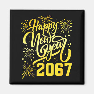 Gott nytt år 2067 Roligt 67 Sex Sju Meme Nyår Magnet
