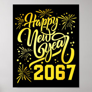 Gott nytt år 2067 Roligt 67 Sex Sju Meme Nyår Poster