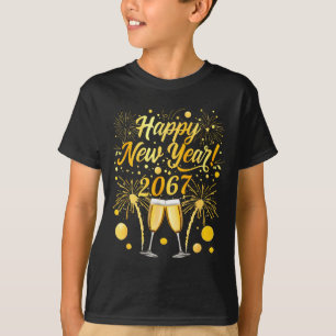 Gott nytt år 2067 Roligt 67 Sex Sju Meme Nyår T Shirt