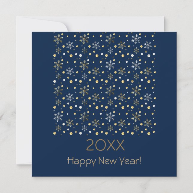 Gott Nytt År 20XX & Guld Juldekoration Julkort (Framsida)