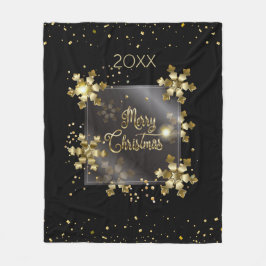 Gott nytt år 20XX & Guld Jullyxen Fleecefilt