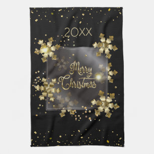 Gott nytt år 20XX & Guld Jullyxen Kökshandduk