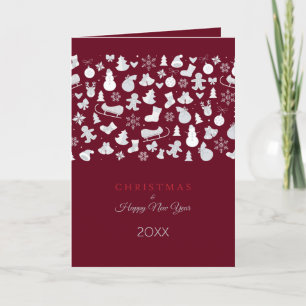 Gott nytt år 20XX och Silver jultecken Helgkort