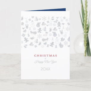 Gott nytt år 20XX och Silver jultecken Helgkort