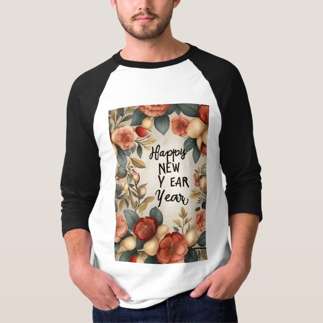 Gott nytt år 3/4 Sleeve Raglan T-Shirt (Framsida)