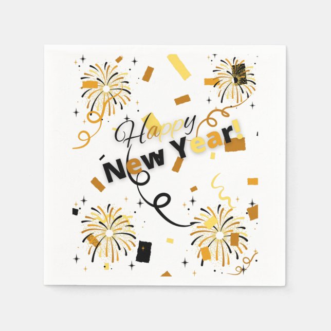 Gott nytt år 3 Ply Napkins Pappersservett (Framsidan)