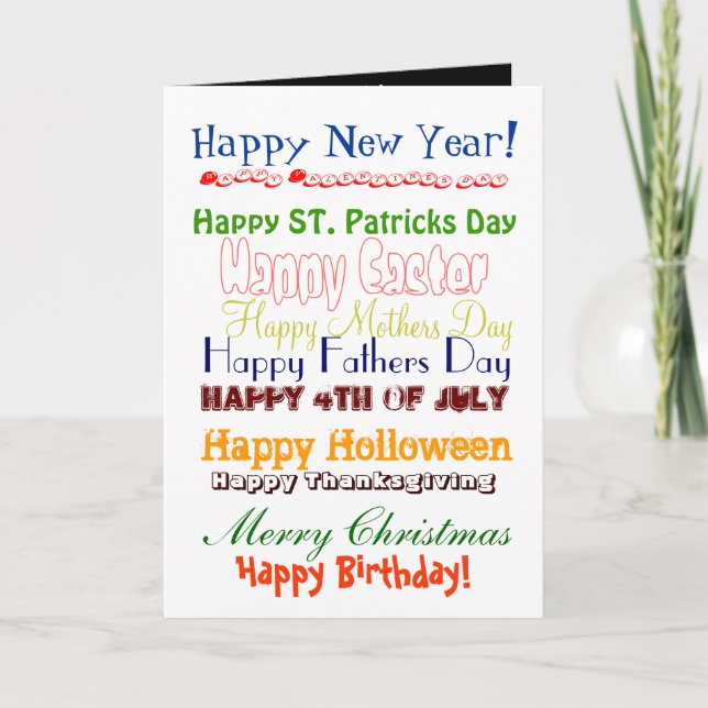 Gott nytt år!, Alla hjärtans dag, Lycklig ST... Helgkort (Framsida)