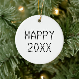 Gott nytt år anpassningsbar nummer modern jul julgransprydnad keramik