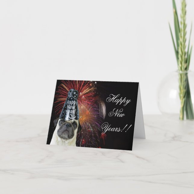 Gott nytt år-anteckningskort helgkort (Framsida)