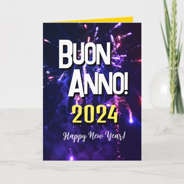 Gott nytt år | Auguri di Buon Anno 2024 Helgkort (Framsida)