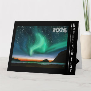 Gott nytt år - Aurora Borealis-kort Kort