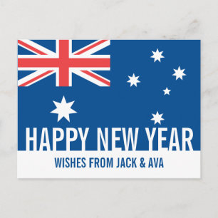 Gott nytt år Australiens australiska Flagga Anpass Vykort