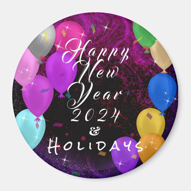 Gott nytt år Balloon Magnet (Framsidan)