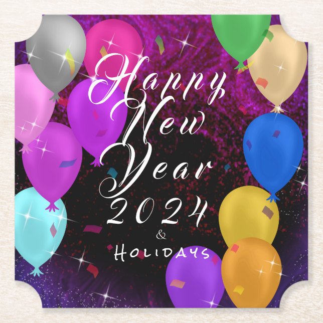 Gott nytt år Balloon Underlägg Papper (Framsida)