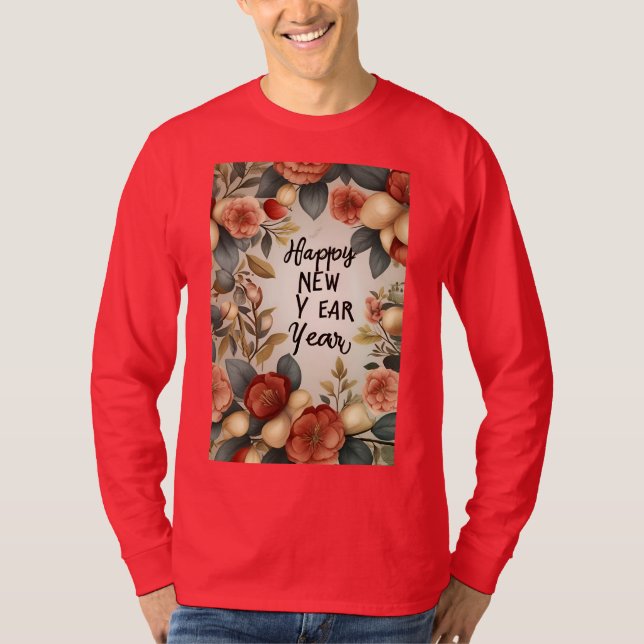 Gott nytt år Basic Långärmad T-Shirt**** T Shirt (Framsida)