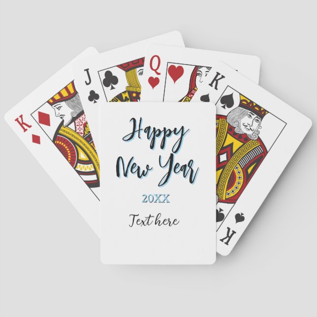 Gott nytt år blå, fet, enkel snyggt casinokort (Baksidan)