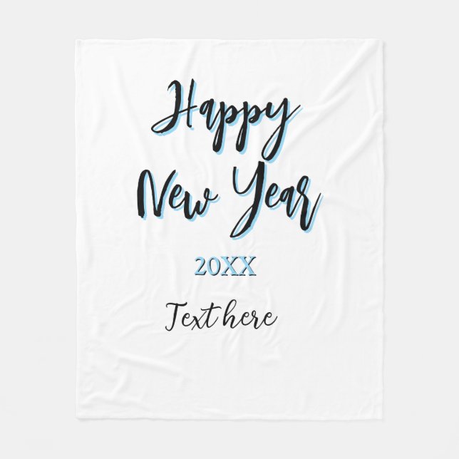 Gott nytt år blå, fet, enkel snyggt fleecefilt (Framsidan)