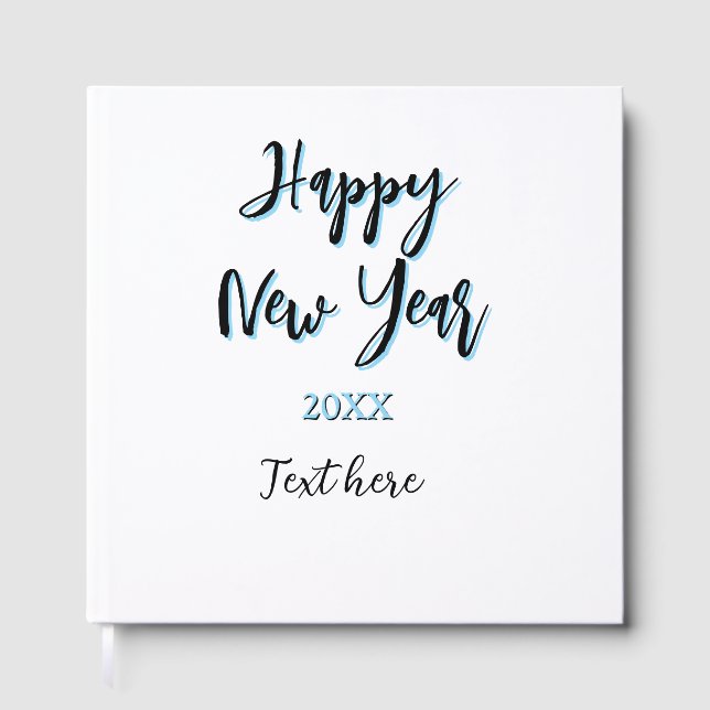 Gott nytt år blå, fet, enkel snyggt gästböcker (Framsida)