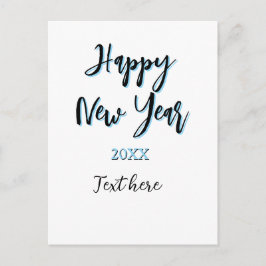 Gott nytt år blå, fet, enkel snyggt helg vykort