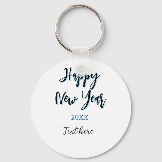 Gott nytt år blå, fet, enkel snyggt nyckelring (Framsida)