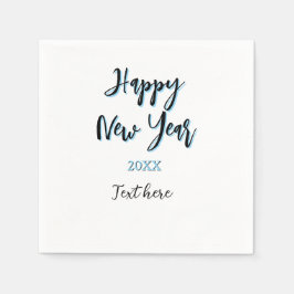 Gott nytt år blå, fet, enkel snyggt pappersservett
