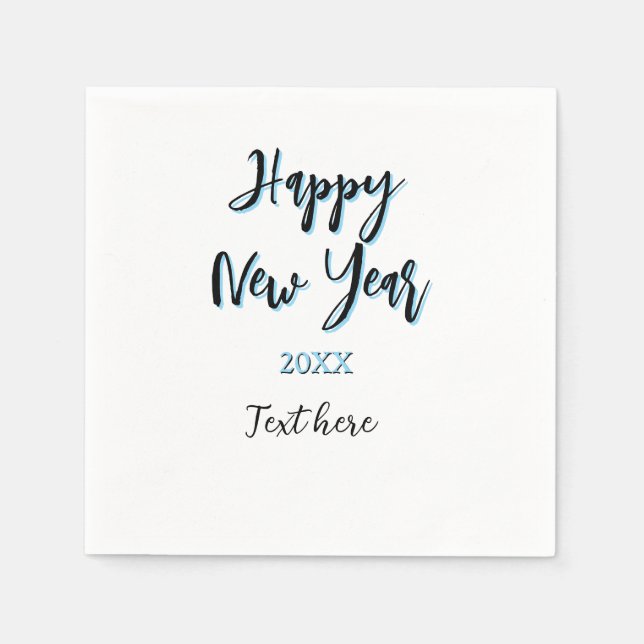 Gott nytt år blå, fet, enkel snyggt pappersservett (Framsidan)