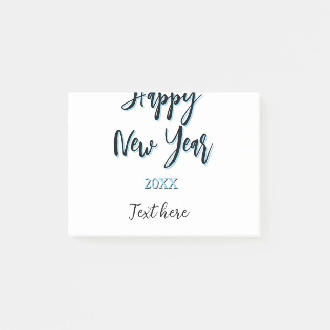 Gott nytt år blå, fet, enkel snyggt post-it block (Framsida)