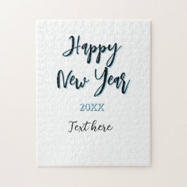 Gott nytt år blå, fet, enkel snyggt pussel