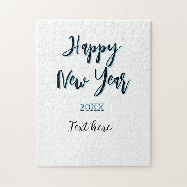 Gott nytt år blå, fet, enkel snyggt pussel (Vertikal)