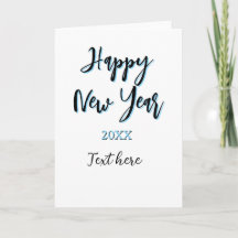 Gott nytt år blå svart fet enkel år stilfull