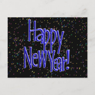Gott nytt år blå text helg vykort