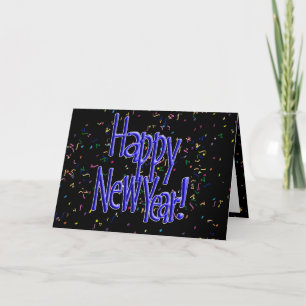 Gott Nytt År Blå Text Helgkort