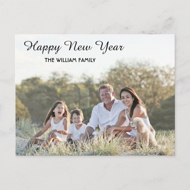 Gott nytt år Calligraphy 2 Photo Helg Vykort (Framsida)