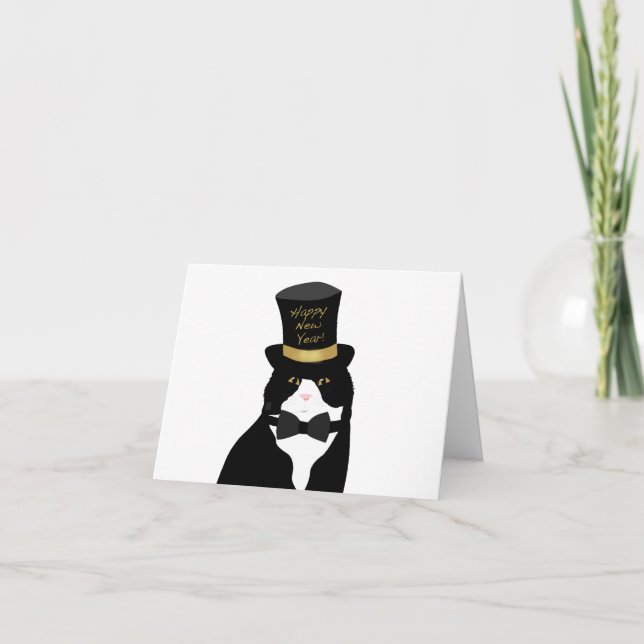 Gott nytt år Cat-hälsningskort Kort (Framsida)