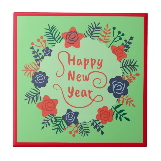 GOTT NYTT ÅR CERAMIC TILE KAKELPLATTA (Framsidan)