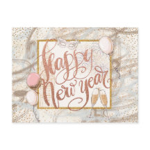 Gott nytt år Champagne, ballonger, konfetti