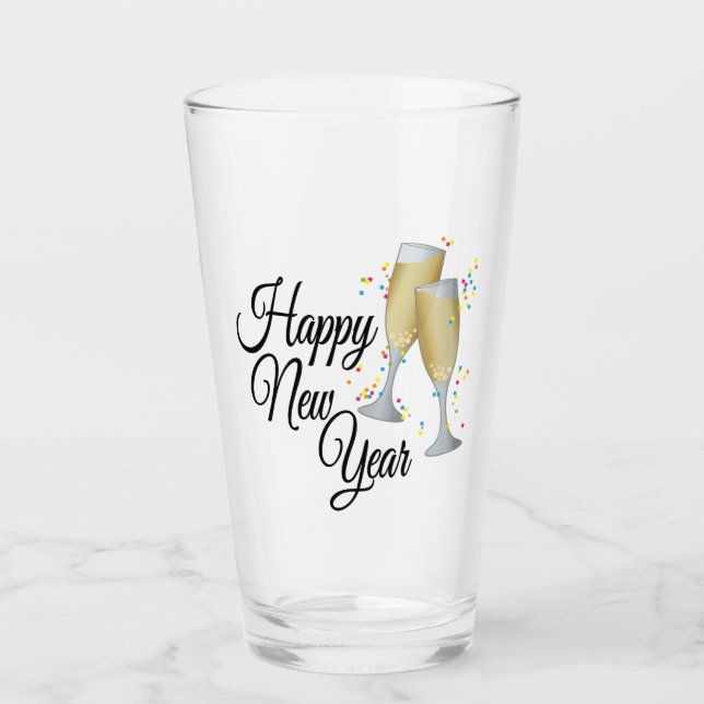 Gott nytt år Champagne Glass Magic Mugg Glaskopp (Framsida)