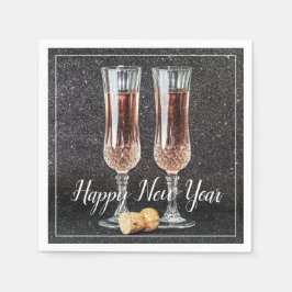 Gott nytt år Champagne Glass Pappersservett