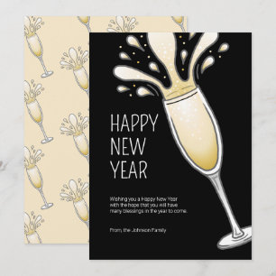 Gott Nytt År Champagne Julkort