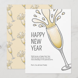 Gott Nytt År Champagne Julkort