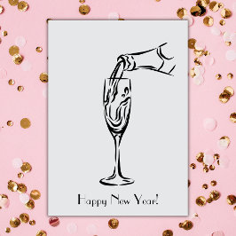 Gott nytt år Champagne Kort