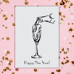 Gott nytt år Champagne Kort