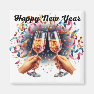 Gott nytt år, champagne önskemål magnet