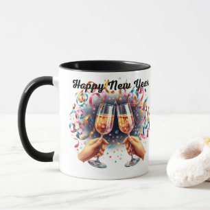 Gott nytt år, champagne önskemål mugg