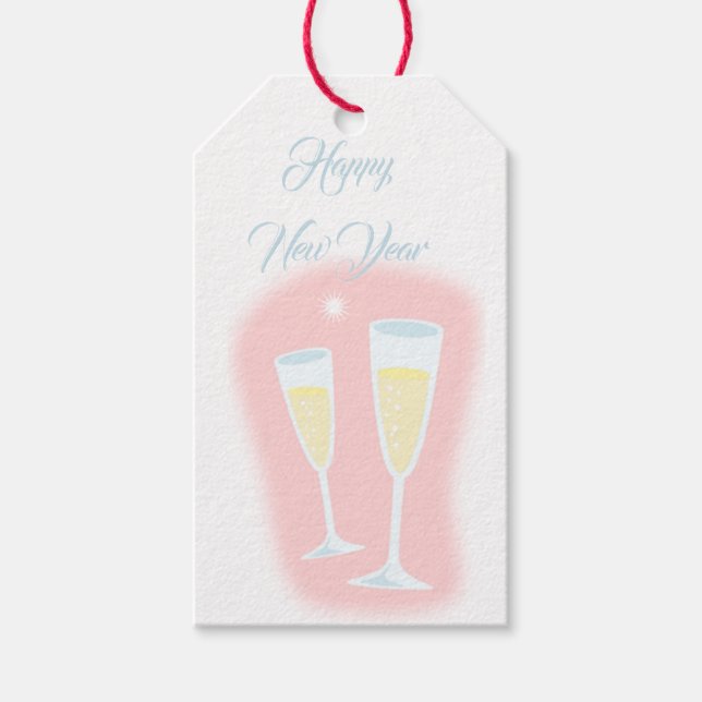 Gott nytt år champagne presentetikett (Framsidan)
