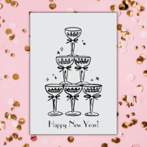 Gott nytt år Champagne Torn Hälsning