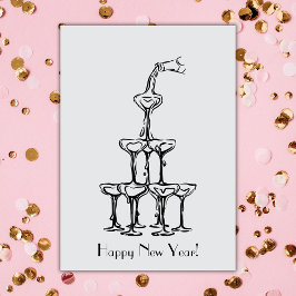 Gott nytt år Champagne Torn Kort