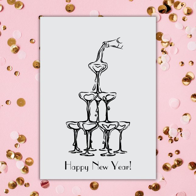 Gott nytt år Champagne Torn Kort (Skapare uppladdad)